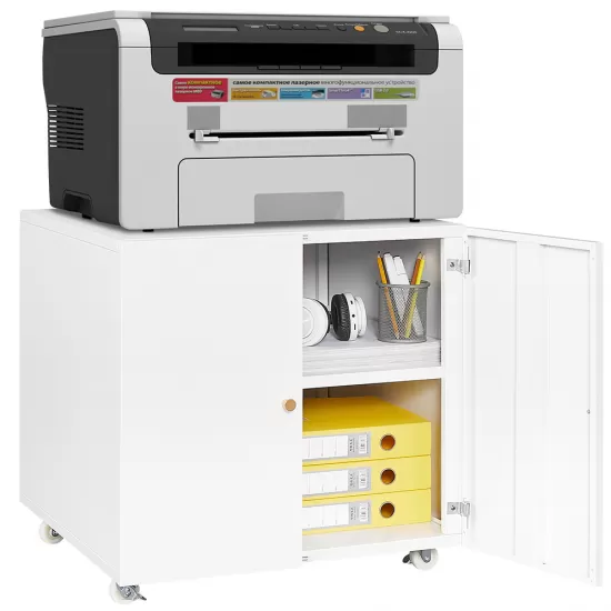 Metal Printer Stand with Storage Mobile Printer Tables for Small Spaces with Door Adjustable Shelf File Cabinet on Wheels for Home Office (White) Metal Printer Stand with Storage Mobile Printer Tables for Small Spaces with Door Adjustable Shelf File Cabinet on Wheels for Home Office (White)