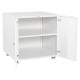 Metal Printer Stand with Storage Mobile Printer Tables for Small Spaces with Door Adjustable Shelf File Cabinet on Wheels for Home Office (White)