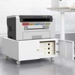 Office Copier File Cabinet, Mobile Lateral Filing Cabinet with 2 Door, Rolling File Cabinet, Printer Stand for Legal/Letter/A4 File