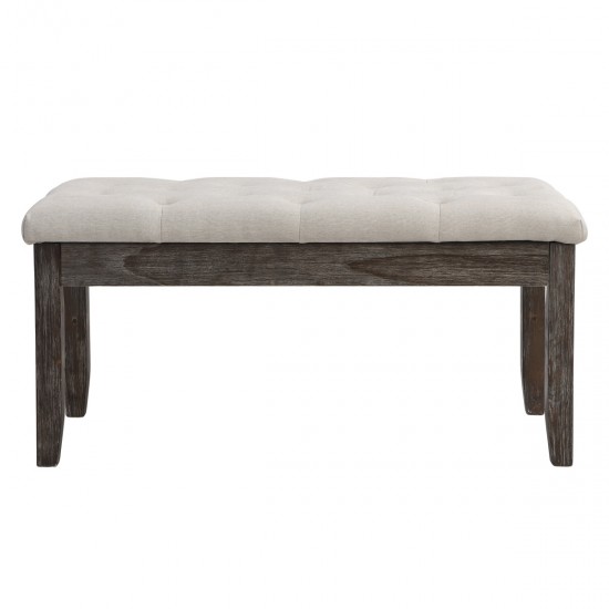 Button Tufted Upholstered Ding Bench, Entryway Shoe Bench, Beige Colour