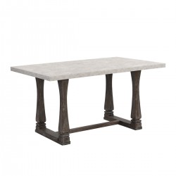 60 inch Dining Table Set for 6 Chairs, Classic Farmhouse Rectangle Kitchen Table Ideal for Home,Kitchen, Grey Tabletop.