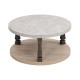 Mid-Century 2-Tier Round Coffee Table with Storage Shelf, Grey