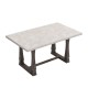 60 inch Dining Table Set for 6 Chairs, Classic Farmhouse Rectangle Kitchen Table Ideal for Home,Kitchen, Grey Tabletop.