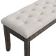 Button Tufted Upholstered Ding Bench, Entryway Shoe Bench, Beige Colour