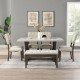 60 inch Dining Table Set for 6 Chairs, Classic Farmhouse Rectangle Kitchen Table Ideal for Home,Kitchen, Grey Tabletop.