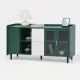 Modern Kitchen Pantry Storage Cabinet , 55 Inch Coffee Bar Storage Cabinet with 2 Drawers, 2 Open Storage Compartment & 2 Glass Doors, Wood Buffet Table for Kitchen, Living Room, Green Modern Kitchen Pantry Storage Cabinet , 55 Inch Coffee Bar Storage Cabinet with 2 Drawers, 2 Open Storage Compartment & 2 Glass Doors, Wood Buffet Table for Kitchen, Living Room, Green
