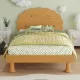 Kids Cookie-Shaped Bed Frame for Boys & Girls,Twin Size Platform Bed, Walnut Kids Cookie-Shaped Bed Frame for Boys & Girls,Twin Size Platform Bed, Walnut
