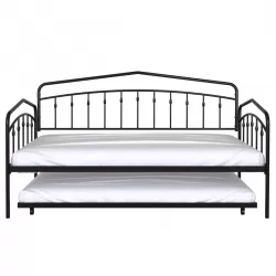 Fox twin daybed with twin trundle, Black