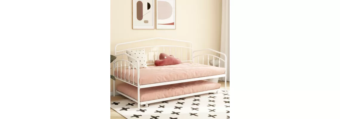 Affordable and Stylish Fox Twin Daybed with Trundle in White - Perfect for Small Spaces Affordable and Stylish Fox Twin Daybed with Trundle in White - Perfect for Small Spaces