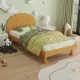 Kids Cookie-Shaped Bed Frame for Boys & Girls,Twin Size Platform Bed, Walnut Kids Cookie-Shaped Bed Frame for Boys & Girls,Twin Size Platform Bed, Walnut