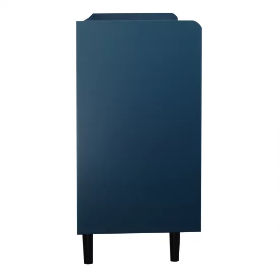 Modern Kitchen Pantry Storage Cabinet , 55 Inch Coffee Bar Storage Cabinet with 2 Drawers, 2 Open Storage Compartment & 2 Glass Doors, Wood Buffet Table for Kitchen, Living Room, Blue Modern Kitchen Pantry Storage Cabinet , 55 Inch Coffee Bar Storage Cabinet with 2 Drawers, 2 Open Storage Compartment & 2 Glass Doors, Wood Buffet Table for Kitchen, Living Room, Blue