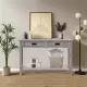 Whitewashed Wood 2-Drawer 1-Shelf Console and Entry Table Whitewashed Wood 2-Drawer 1-Shelf Console and Entry Table