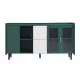 Modern Kitchen Pantry Storage Cabinet , 55 Inch Coffee Bar Storage Cabinet with 2 Drawers, 2 Open Storage Compartment & 2 Glass Doors, Wood Buffet Table for Kitchen, Living Room, Green Modern Kitchen Pantry Storage Cabinet , 55 Inch Coffee Bar Storage Cabinet with 2 Drawers, 2 Open Storage Compartment & 2 Glass Doors, Wood Buffet Table for Kitchen, Living Room, Green