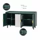 Modern Kitchen Pantry Storage Cabinet , 55 Inch Coffee Bar Storage Cabinet with 2 Drawers, 2 Open Storage Compartment & 2 Glass Doors, Wood Buffet Table for Kitchen, Living Room, Green Modern Kitchen Pantry Storage Cabinet , 55 Inch Coffee Bar Storage Cabinet with 2 Drawers, 2 Open Storage Compartment & 2 Glass Doors, Wood Buffet Table for Kitchen, Living Room, Green