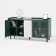 Modern Kitchen Pantry Storage Cabinet , 55 Inch Coffee Bar Storage Cabinet with 2 Drawers, 2 Open Storage Compartment & 2 Glass Doors, Wood Buffet Table for Kitchen, Living Room, Green Modern Kitchen Pantry Storage Cabinet , 55 Inch Coffee Bar Storage Cabinet with 2 Drawers, 2 Open Storage Compartment & 2 Glass Doors, Wood Buffet Table for Kitchen, Living Room, Green