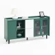 Modern Kitchen Pantry Storage Cabinet , 55 Inch Coffee Bar Storage Cabinet with 2 Drawers, 2 Open Storage Compartment & 2 Glass Doors, Wood Buffet Table for Kitchen, Living Room, Green Modern Kitchen Pantry Storage Cabinet , 55 Inch Coffee Bar Storage Cabinet with 2 Drawers, 2 Open Storage Compartment & 2 Glass Doors, Wood Buffet Table for Kitchen, Living Room, Green