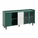 Modern Kitchen Pantry Storage Cabinet , 55 Inch Coffee Bar Storage Cabinet with 2 Drawers, 2 Open Storage Compartment & 2 Glass Doors, Wood Buffet Table for Kitchen, Living Room, Green Modern Kitchen Pantry Storage Cabinet , 55 Inch Coffee Bar Storage Cabinet with 2 Drawers, 2 Open Storage Compartment & 2 Glass Doors, Wood Buffet Table for Kitchen, Living Room, Green