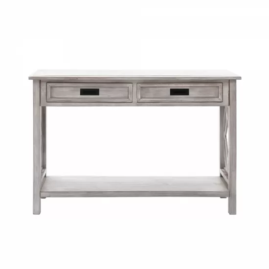 Whitewashed Wood 2-Drawer 1-Shelf Console and Entry Table Whitewashed Wood 2-Drawer 1-Shelf Console and Entry Table