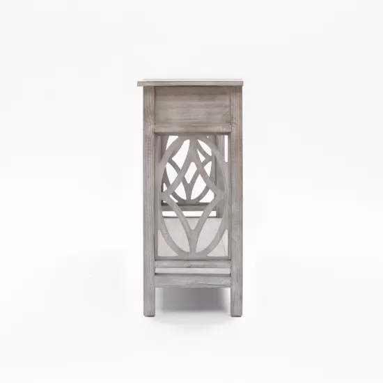 Whitewashed Wood 2-Drawer 1-Shelf Console and Entry Table Whitewashed Wood 2-Drawer 1-Shelf Console and Entry Table