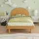 Kids Cookie-Shaped Bed Frame for Boys & Girls,Twin Size Platform Bed, Walnut Kids Cookie-Shaped Bed Frame for Boys & Girls,Twin Size Platform Bed, Walnut