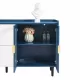 Modern Kitchen Pantry Storage Cabinet , 55 Inch Coffee Bar Storage Cabinet with 2 Drawers, 2 Open Storage Compartment & 2 Glass Doors, Wood Buffet Table for Kitchen, Living Room, Blue Modern Kitchen Pantry Storage Cabinet , 55 Inch Coffee Bar Storage Cabinet with 2 Drawers, 2 Open Storage Compartment & 2 Glass Doors, Wood Buffet Table for Kitchen, Living Room, Blue