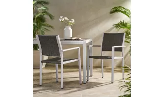  

Stylish and Durable: Cape Coral Outdoor Wicker Dining Chairs Set in Grey