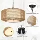 Farmhouse Chandelier Light Fixture,4-Light Rattan Boho Chandeliers for Dining Room with Fabric Shade,Hand Woven Large Rattan Dining Room Light Fixture for Kitchen Bedroom Island Hallway Farmhouse Chandelier Light Fixture,4-Light Rattan Boho Chandeliers for Dining Room with Fabric Shade,Hand Woven Large Rattan Dining Room Light Fixture for Kitchen Bedroom Island Hallway