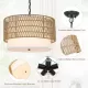 Farmhouse Chandeliers for Dining Room,5-Light Rattan Boho Chandelier Light Fixture with Fabric Shade,Hand Woven Large Rattan Dining Room Light Fixture for Kitchen Bedroom Island Hallway Farmhouse Chandeliers for Dining Room,5-Light Rattan Boho Chandelier Light Fixture with Fabric Shade,Hand Woven Large Rattan Dining Room Light Fixture for Kitchen Bedroom Island Hallway