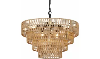  

Enhance Your Space with the 6-Light Boho Rattan Chandelier for Dining Rooms and Beyond
