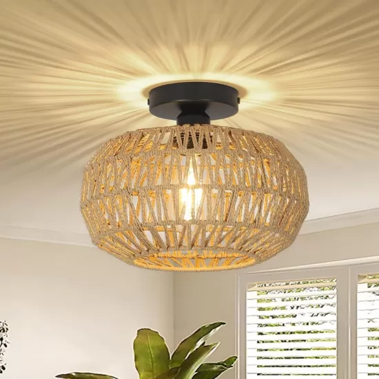 Rattan Light Fixtures Ceiling Mount,Boho Ceiling Light Fixture with Dimmable LED Bulb?Mini Hand Woven Rattan Chandelier Light Fixtures Ceiling for Bedroom Kitchen Entryway Living Room Hallway Rattan Light Fixtures Ceiling Mount,Boho Ceiling Light Fixture with Dimmable LED Bulb?Mini Hand Woven Rattan Chandelier Light Fixtures Ceiling for Bedroom Kitchen Entryway Living Room Hallway