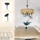 Modern Farmhouse Chandelier Light Fixtures, 5-Lights Large Rattan Pendant Lighting with Hand Woven Wicker Shade, Boho Black Chandeliers for Dining Room Living Room Kitchen Island Bedroom Modern Farmhouse Chandelier Light Fixtures, 5-Lights Large Rattan Pendant Lighting with Hand Woven Wicker Shade, Boho Black Chandeliers for Dining Room Living Room Kitchen Island Bedroom