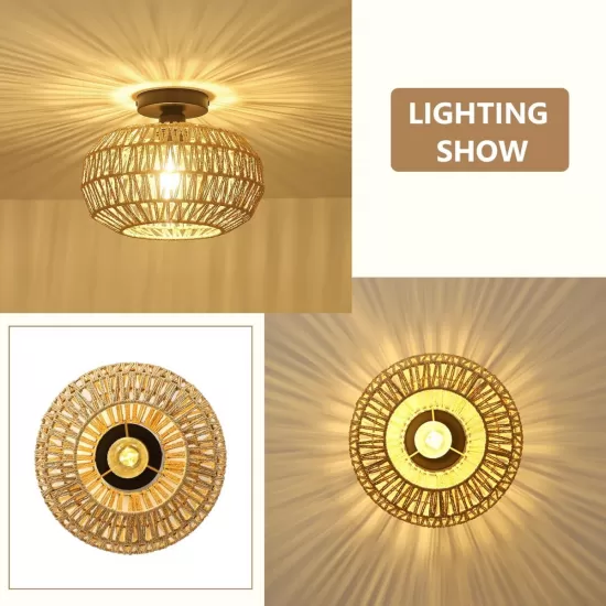 Rattan Light Fixtures Ceiling Mount,Boho Ceiling Light Fixture with Dimmable LED Bulb?Mini Hand Woven Rattan Chandelier Light Fixtures Ceiling for Bedroom Kitchen Entryway Living Room Hallway Rattan Light Fixtures Ceiling Mount,Boho Ceiling Light Fixture with Dimmable LED Bulb?Mini Hand Woven Rattan Chandelier Light Fixtures Ceiling for Bedroom Kitchen Entryway Living Room Hallway