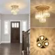 Modern Semi Flush Mount Ceiling Light,3-Light Crystal Close to Ceiling Light Fixtures,Golden Kitchen Light Fixtures with Clear Crystal Shade,Hallway Light Fixtures for Hallway Bedroom Bathroom Modern Semi Flush Mount Ceiling Light,3-Light Crystal Close to Ceiling Light Fixtures,Golden Kitchen Light Fixtures with Clear Crystal Shade,Hallway Light Fixtures for Hallway Bedroom Bathroom