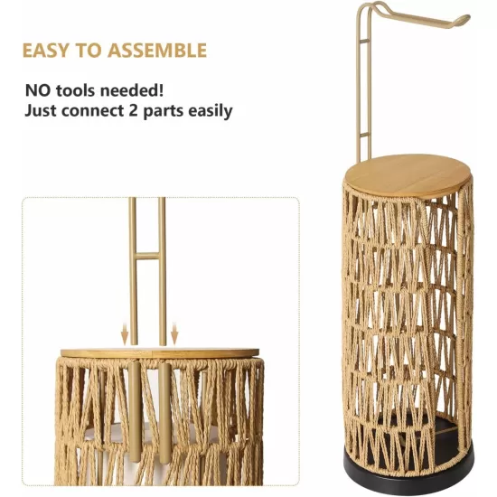Freestanding Toilet Paper Holder with Storage,3 Rolls of Tissue Holder for Bathroom,Handmade Woven Toilet Paper Roll Holder Stand,Rattan Sturdy Boho Bathroom Decor Farmhouse Toilet Paper Storage Freestanding Toilet Paper Holder with Storage,3 Rolls of Tissue Holder for Bathroom,Handmade Woven Toilet Paper Roll Holder Stand,Rattan Sturdy Boho Bathroom Decor Farmhouse Toilet Paper Storage