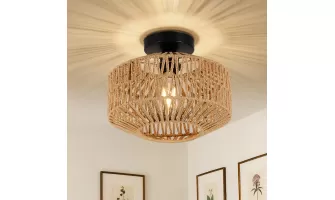   

Enhance Your Space with the Boho Mini Rattan Chandelier Light Fixture – Dimmable LED & Hand Woven Design