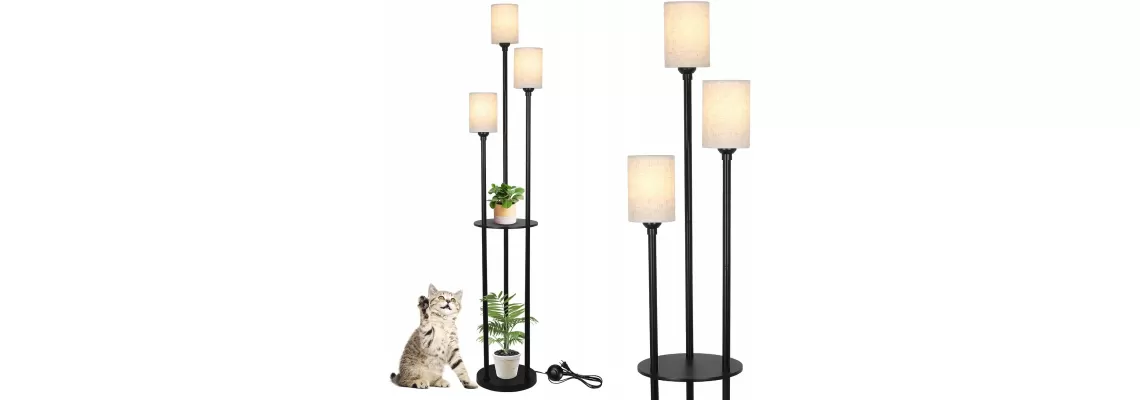 Modern Industrial Floor Lamp with Shelves for Stylish Living Spaces Modern Industrial Floor Lamp with Shelves for Stylish Living Spaces
