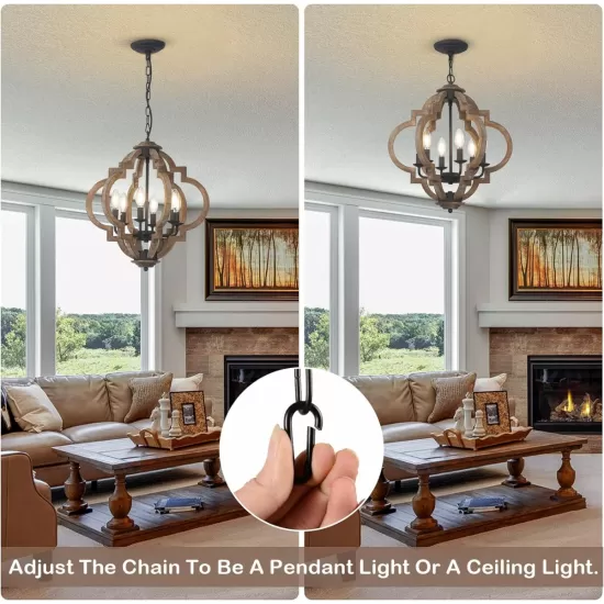 Farmhouse Chandeliers for Dining Room, 6-Light Rustic Dining Room Light Fixture Over Table, Wood Black Hanging Pendant Lights Kitchen Island, Boho Chandelier for Bedrooms Entryway Living Room Farmhouse Chandeliers for Dining Room, 6-Light Rustic Dining Room Light Fixture Over Table, Wood Black Hanging Pendant Lights Kitchen Island, Boho Chandelier for Bedrooms Entryway Living Room