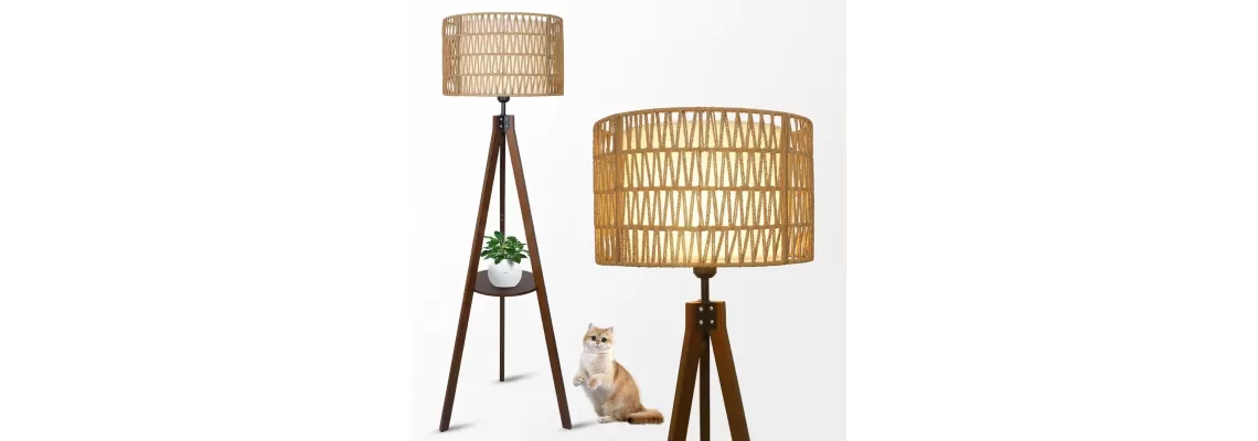 Boho Tripod Floor Lamp with Shelves: A Stylish and Functional Addition to Your Modern Farmhouse Decor Boho Tripod Floor Lamp with Shelves: A Stylish and Functional Addition to Your Modern Farmhouse Decor