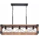 Farmhouse Kitchen Island Lighting, 5-Light Dining Room Light Fixture, Farmhouse Linear Chandelier with Solid Wood for Dining Room Kitchen Bar Pool Table Farmhouse Kitchen Island Lighting, 5-Light Dining Room Light Fixture, Farmhouse Linear Chandelier with Solid Wood for Dining Room Kitchen Bar Pool Table