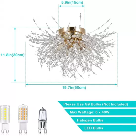 Flush Mount Ceiling Lights, Modern Gold Crystal Sputnik Firework Close to Ceiling Lamp LED Ceiling Lighting Fixtures for Bedroom Kitchen Island Hallway Entryway Porch Gazebo Flush Mount Ceiling Lights, Modern Gold Crystal Sputnik Firework Close to Ceiling Lamp LED Ceiling Lighting Fixtures for Bedroom Kitchen Island Hallway Entryway Porch Gazebo