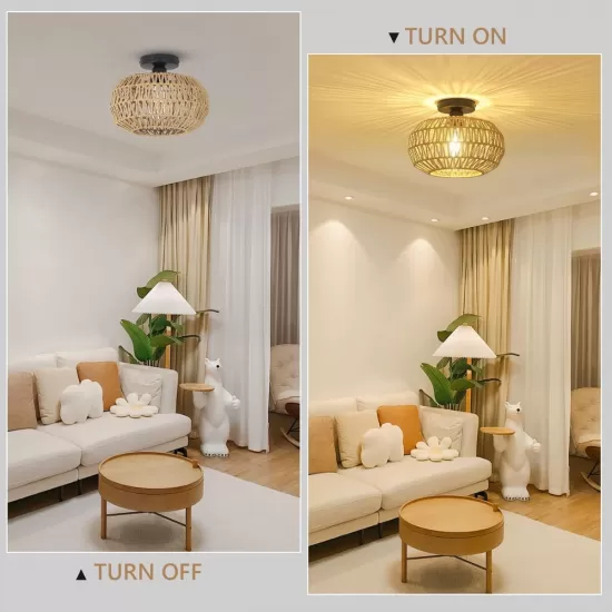 Rattan Light Fixtures Ceiling Mount,Boho Ceiling Light Fixture with Dimmable LED Bulb?Mini Hand Woven Rattan Chandelier Light Fixtures Ceiling for Bedroom Kitchen Entryway Living Room Hallway Rattan Light Fixtures Ceiling Mount,Boho Ceiling Light Fixture with Dimmable LED Bulb?Mini Hand Woven Rattan Chandelier Light Fixtures Ceiling for Bedroom Kitchen Entryway Living Room Hallway
