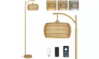   

Stylish Arc Floor Lamp with 3 Color Temperatures & Remote Control for Modern Farmhouse Decor