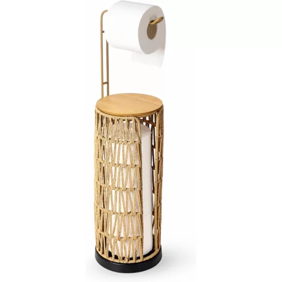 Freestanding Toilet Paper Holder with Storage,3 Rolls of Tissue Holder for Bathroom,Handmade Woven Toilet Paper Roll Holder Stand,Rattan Sturdy Boho Bathroom Decor Farmhouse Toilet Paper Storage Freestanding Toilet Paper Holder with Storage,3 Rolls of Tissue Holder for Bathroom,Handmade Woven Toilet Paper Roll Holder Stand,Rattan Sturdy Boho Bathroom Decor Farmhouse Toilet Paper Storage