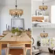 Modern Farmhouse Chandelier Light Fixtures, 5-Lights Large Rattan Pendant Lighting with Hand Woven Wicker Shade, Boho Black Chandeliers for Dining Room Living Room Kitchen Island Bedroom Modern Farmhouse Chandelier Light Fixtures, 5-Lights Large Rattan Pendant Lighting with Hand Woven Wicker Shade, Boho Black Chandeliers for Dining Room Living Room Kitchen Island Bedroom