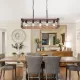 Farmhouse Kitchen Island Lighting, 5-Light Dining Room Light Fixture, Farmhouse Linear Chandelier with Solid Wood for Dining Room Kitchen Bar Pool Table Farmhouse Kitchen Island Lighting, 5-Light Dining Room Light Fixture, Farmhouse Linear Chandelier with Solid Wood for Dining Room Kitchen Bar Pool Table