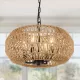 Farmhouse Rattan Pendant Lights, 15.7 Inch 4-Light Boho Chandelier Light Fixture, Wicker Hand Woven Basket Pendant Hanging for Dining Room Living Room Kitchen Island Bedroom Foyer, Height Adjustable Farmhouse Rattan Pendant Lights, 15.7 Inch 4-Light Boho Chandelier Light Fixture, Wicker Hand Woven Basket Pendant Hanging for Dining Room Living Room Kitchen Island Bedroom Foyer, Height Adjustable