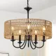 Modern Farmhouse Chandelier Light Fixtures, 5-Lights Large Rattan Pendant Lighting with Hand Woven Wicker Shade, Boho Black Chandeliers for Dining Room Living Room Kitchen Island Bedroom Modern Farmhouse Chandelier Light Fixtures, 5-Lights Large Rattan Pendant Lighting with Hand Woven Wicker Shade, Boho Black Chandeliers for Dining Room Living Room Kitchen Island Bedroom