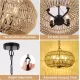 Farmhouse Rattan Pendant Lights, 15.7 Inch 4-Light Boho Chandelier Light Fixture, Wicker Hand Woven Basket Pendant Hanging for Dining Room Living Room Kitchen Island Bedroom Foyer, Height Adjustable Farmhouse Rattan Pendant Lights, 15.7 Inch 4-Light Boho Chandelier Light Fixture, Wicker Hand Woven Basket Pendant Hanging for Dining Room Living Room Kitchen Island Bedroom Foyer, Height Adjustable