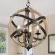 Farmhouse Chandelier Light Fixtures?4-Light Dining Room Light Fixtures Height Adjustable?Rustic Wood Light Fixtures Ceiling Hanging for Kitchen, Living Room, Hallway, Bedroom, Foyer Entryway