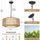 Farmhouse Chandelier Light Fixture,4-Light Rattan Boho Chandeliers for Dining Room with Fabric Shade,Hand Woven Large Rattan Dining Room Light Fixture for Kitchen Bedroom Island Hallway Farmhouse Chandelier Light Fixture,4-Light Rattan Boho Chandeliers for Dining Room with Fabric Shade,Hand Woven Large Rattan Dining Room Light Fixture for Kitchen Bedroom Island Hallway